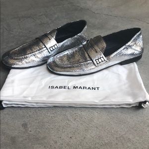 Isabel Marant Silver Metallic Fezzy Loafer